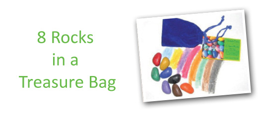 (Blue Velvet Bag) - Crayon Rocks 8 Colours in A Blue Velvet Bag by Crayon Rocks